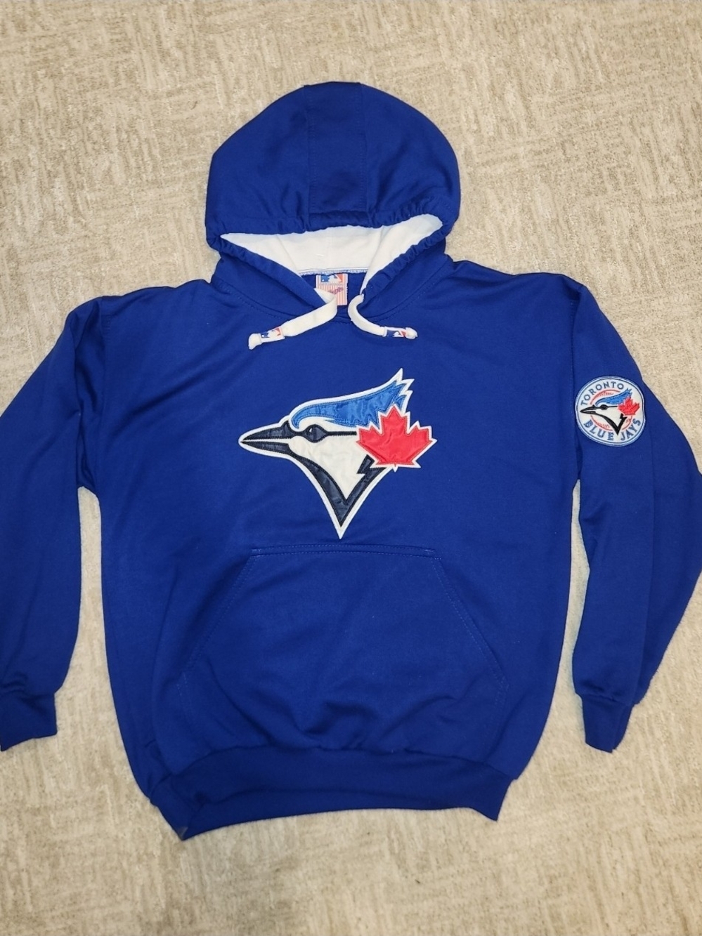 Toronto Blue Jay's Baseball MLB Embroidered Logo Blue Hoodie Men's Size Medium